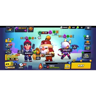 RAREST SKINS MERCHANT GALE ROYAL AGENT COLT PCO STARR TRIXIE COLETTE BRAWL STARS FULL ACCES 24.6k TROPHIES