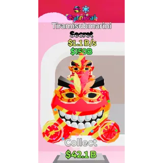 Tiramisubmarini Carneval 1.1B/s with 2 Traits - Fortnite Steal The Brainrot