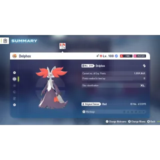 🌟6 IVs Shiny Alpha Battle Ready Delphox| Pokémon Legends: Z-A🌟