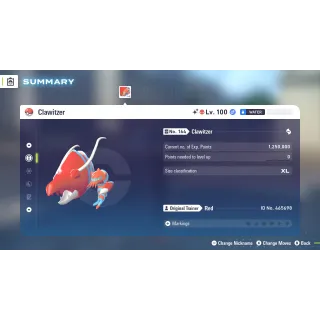 🌟6 IVs Shiny Alpha Battle Ready Clawitzer | Pokémon Legends: Z-A🌟