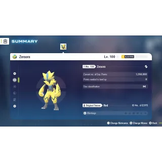 6 IVs Non-Shiny Battle Ready Zeraora | Pokémon Legends: Z-A | Mega Dimension DLC