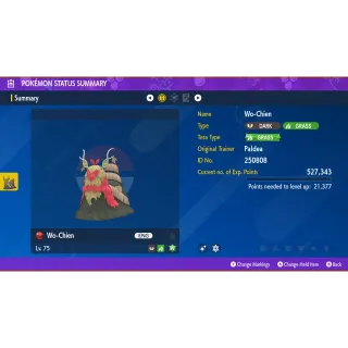 🌟Shiny Wo-Chien Tera Raid Event | Pokémon Scarlet & Violet | Untouched🌟