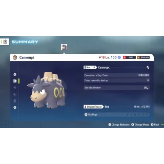 🌟6 IVs Shiny Alpha Battle Ready Camerupt | Pokémon Legends: Z-A🌟