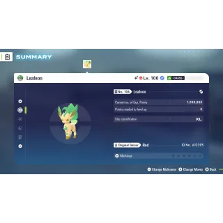 🌟6 IVs Shiny Alpha Battle Ready Leafeon| Pokémon Legends: Z-A🌟