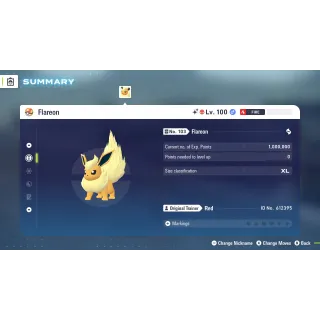 🌟6 IVs Shiny Alpha Battle Ready Flareon| Pokémon Legends: Z-A🌟