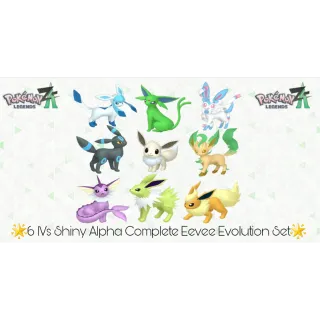 🌟6 IVs Shiny Alpha Complete Eevee Evolution Set | Pokémon Legends: Z-A🌟