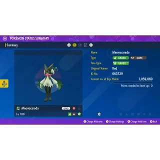 🌱6 IVs Meowscarada Tera Raid Event | Pokémon Scarlet & Violet | Mightiest Mark🌱