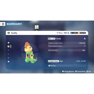 🌟6 IVs Shiny Alpha Battle Ready Scrafty | Pokémon Legends: Z-A🌟