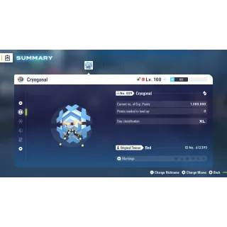 🌟6 IVs Shiny Alpha Battle Ready Cryogonal | Pokémon Legends: Z-A | Mega Dimension DLC🌟