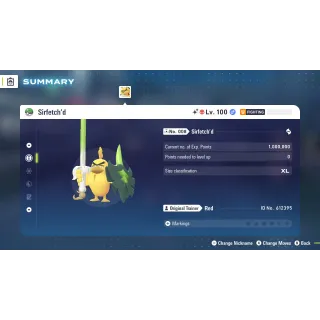 🌟6 IVs Shiny Alpha Battle Ready Sirfetch'd| Pokémon Legends: Z-A | Mega Dimension DLC🌟