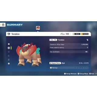 🌟6 IVs Shiny Battle Ready Terrakion | Pokémon Legends: Z-A | Mega Dimension DLC🌟