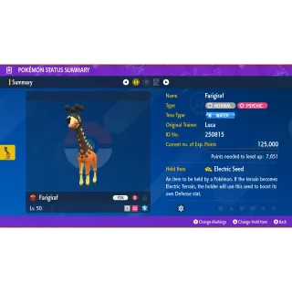 2025 Champion Luca's Farigiraf Event| Pokémon Scarlet & Violet | Untouched