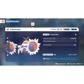 🌟6 IVs Shiny Alpha Battle Ready Crabominable| Pokémon Legends: Z-A | Mega Dimension DLC🌟