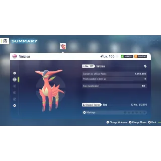 🌟6 IVs Shiny Battle Ready Virizion | Pokémon Legends: Z-A | Mega Dimension DLC🌟