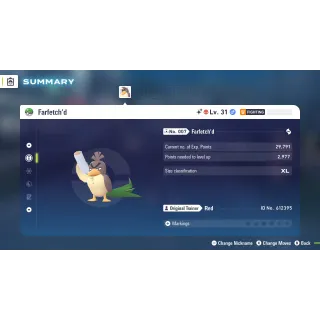 🌟6 IVs Shiny Alpha Galarian Farfetch'd | Pokémon Legends: Z-A| Mega Dimension DLC🌟