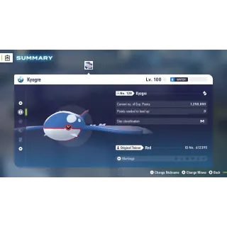 💧6 IVs Non-Shiny Battle Ready Kyogre| Pokémon Legends: Z-A | Mega Dimension DLC💧