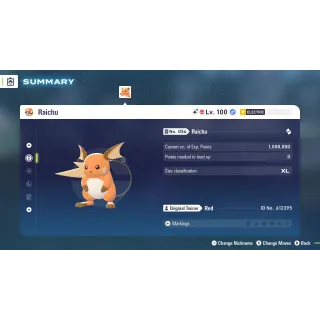 🌟6 IVs Shiny Alpha Battle Ready Raichu| Pokémon Legends: Z-A🌟