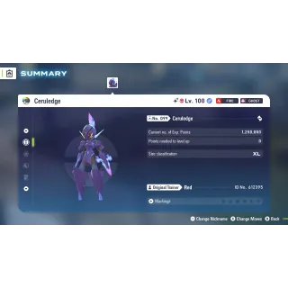 🌟6 IVs Shiny Alpha Battle Ready Ceruledge| Pokémon Legends: Z-A | Mega Dimension DLC🌟