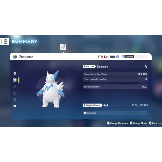 🌟6 IVs Shiny Alpha Battle Ready Zangoose| Pokémon Legends: Z-A | Mega Dimension DLC🌟