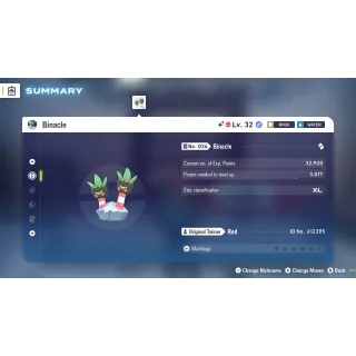 🌟6 IVs Shiny Alpha Binacle | Pokémon Legends: Z-A🌟