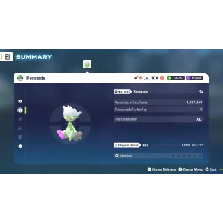 🌟6 IVs Shiny Alpha Battle Ready Roserade | Pokémon Legends: Z-A🌟