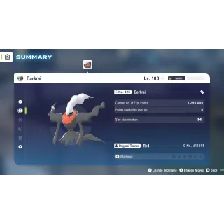 🌌6 IVs Non-Shiny Battle Ready Darkrai| Pokémon Legends: Z-A | Mega Dimension DLC🌌