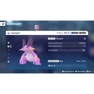 🌟6 IVs Shiny Alpha Battle Ready Swampert| Pokémon Legends: Z-A | Mega Dimension DLC🌟