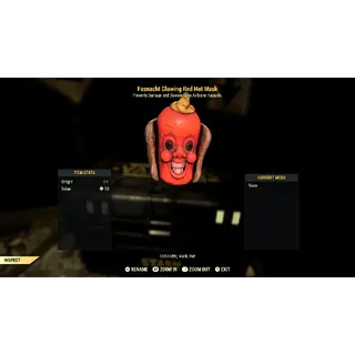 Fasnacht glowing red hot mask