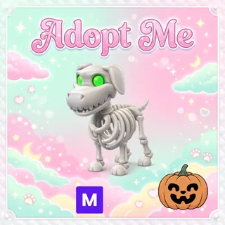 Mega Halloween White Skeleton Dog - Adopt Me