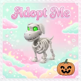 Halloween White Skeleton Dog - Adopt Me