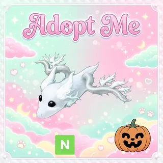 Neon Halloween White Ghost Dragon - Adopt Me