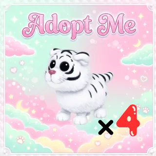 4x Lunar White Tiger - Adopt Me