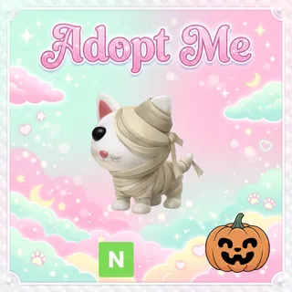 Neon Halloween White Mummy Cat - Adopt Me