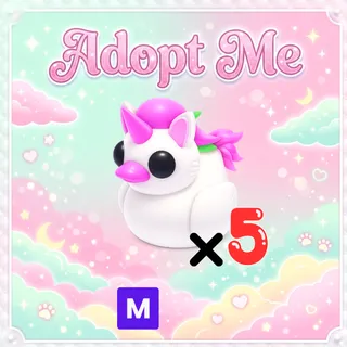 5x Unicorn Ducky - Adopt Me