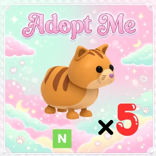 5x Neon Ginger Cat - Adopt Me