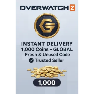 OVERWATCH 2 — 1000 COINS (GLOBAL) | INSTANT AUTO DELIVERY | FRESH UNUSED CODE
