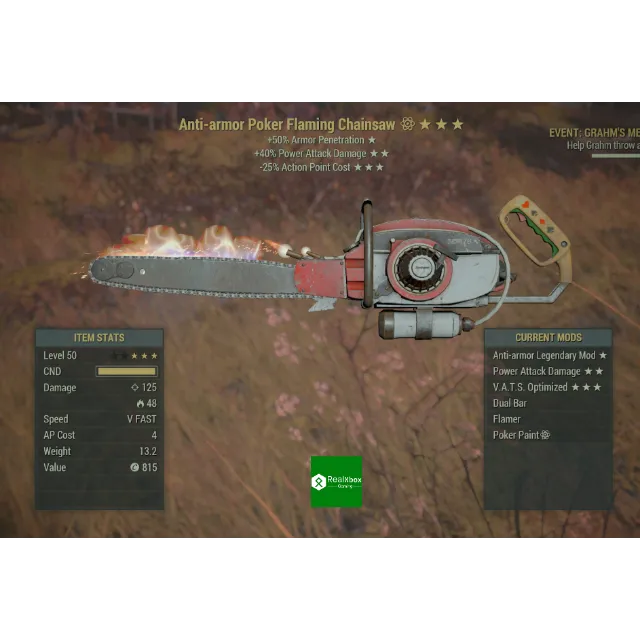 AA40PA25 Chainsaw Fallout 76 Game Items Gameflip