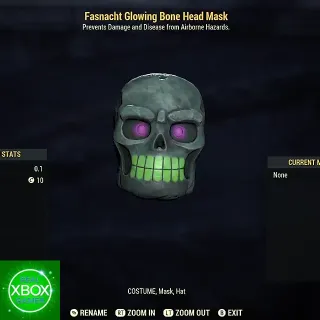Fasnacht Glowing Bone Head Mask