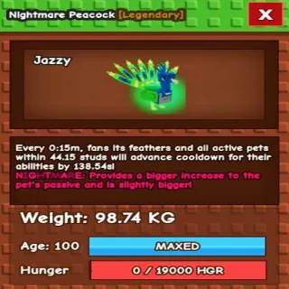 NM PEACOCK GODLY 98.74KG