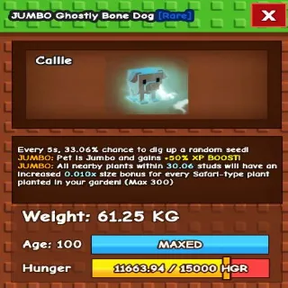 JUMBO GHOSTLY BONE DOG 61KG