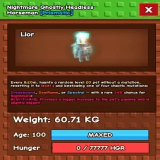 NM GHOSTLY HEADLESS HORSEMAN GHH 60KG