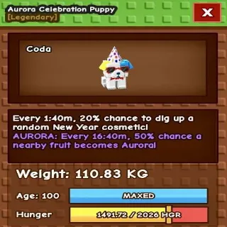 COLOSSAL CELEBRATION PUPPY AURORA MUTATION 110KG