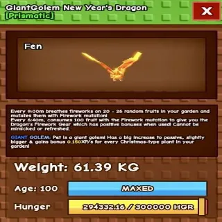 GIANTGOLEM NY DRAGON 61.39KG