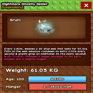 NM HUGE GHOSTLY SPIDER 61.05KG