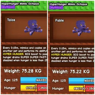 2PCS HYPERHUNGER MIMIC MAX AGE LIMIT BREAK ALL 75KG