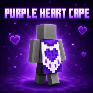 Minecraft Purple Heart Cape Code JAVA & BEDROCK
