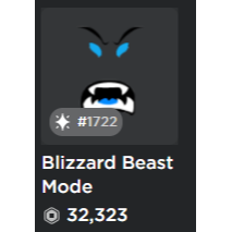 Limited Blizzard Beast Mode In Game Items Gameflip - blizzard beast mode roblox