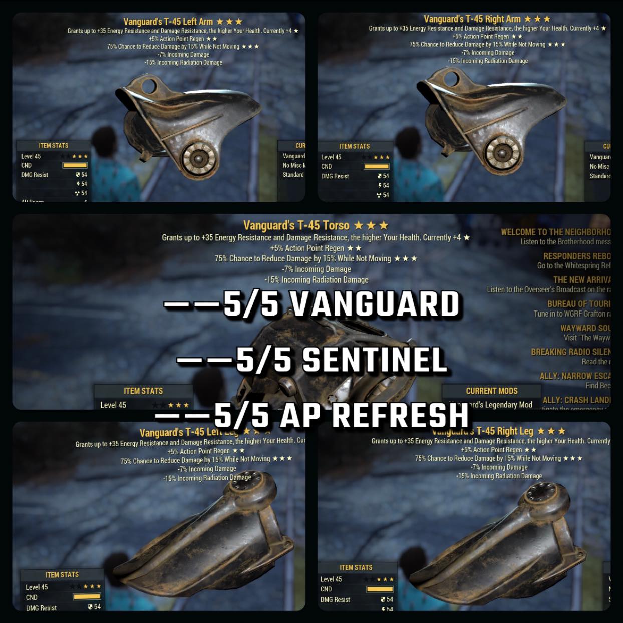 T-45 Vanguard AP Sentinel - Fallout 76 Game Items - Gameflip