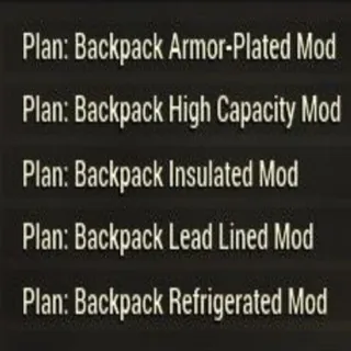 All 5 backpack plans