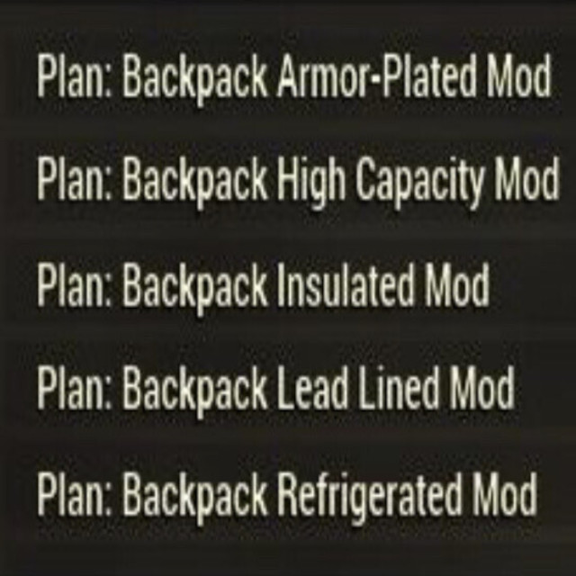 Backpack Plans Fallout 76 Game Items Gameflip